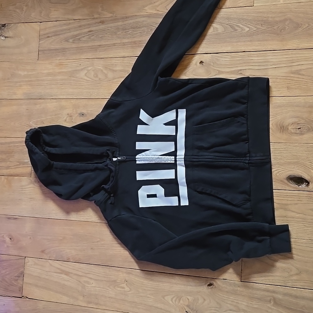 Pink full zip hoodie, Large